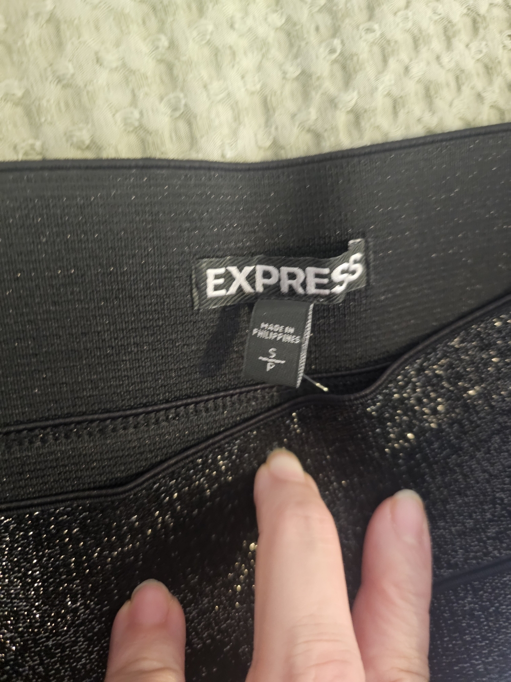 Express Black Sparkle Skirt